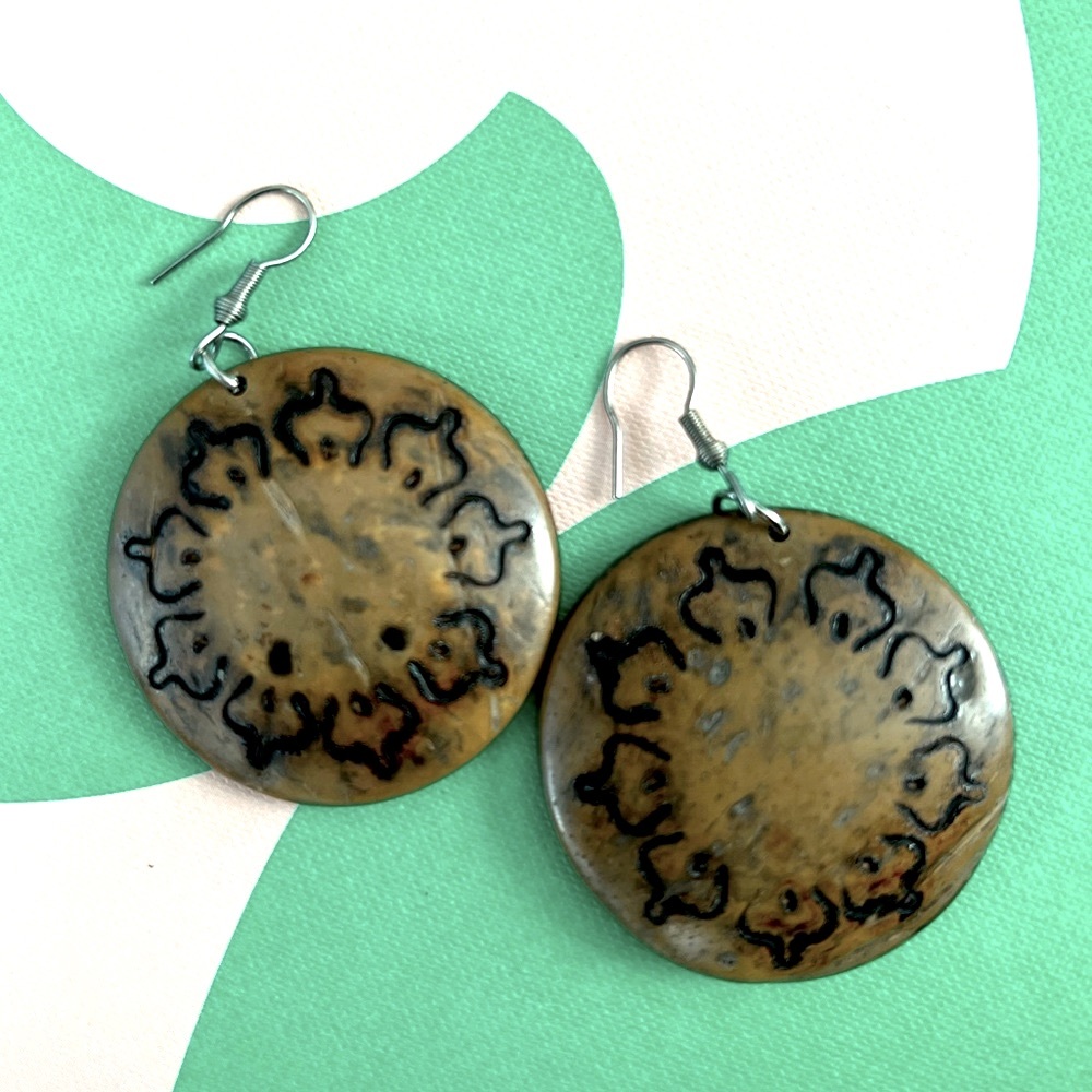 Carved Guatemalan Earrings